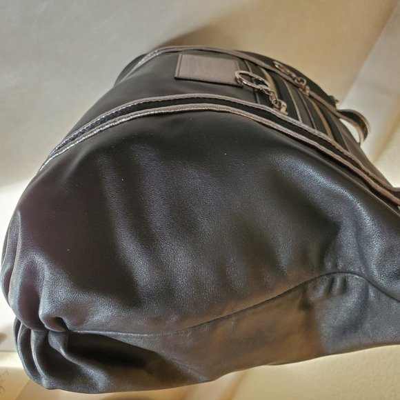 Like New Vintage Rare Coach Poppy Black Leather Tote Bag Purse - Picture 7 of 13